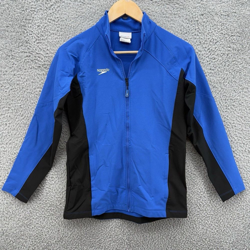 Speedo Women's Size XS Boom Force Warm Up Full Zip Swim Jacket Sapphire Blue